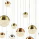 Searchlight-4527-27 - Planets - Multicoloured 27 Light LED Cluster Pendant with Crystal
