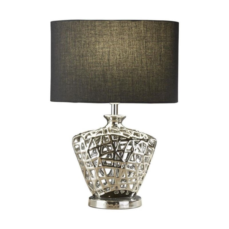 Searchlight-4552CC - Network - Decorative Chrome Table Lamp with Black Shade