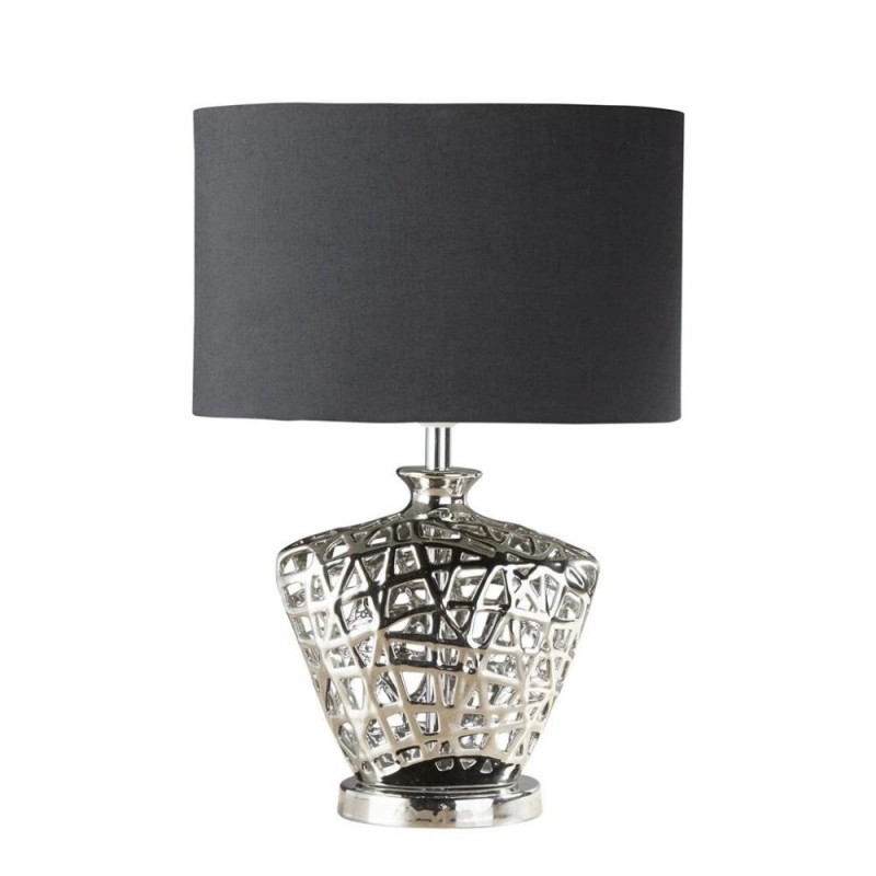 Searchlight-4552CC - Network - Decorative Chrome Table Lamp with Black Shade
