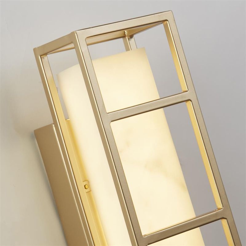 Searchlight-45911GO - Mirage - Gold LED Wall Lamp with Marbleised Resin IP44