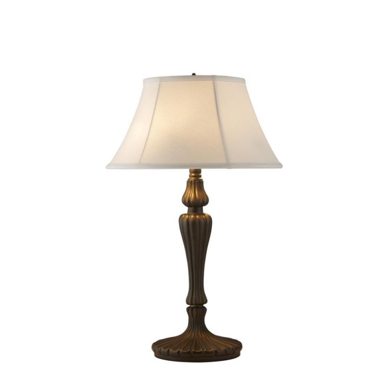 Searchlight-46091WH - Emily - Bronze & Black 2 Light Table Lamp with White Linen Shade