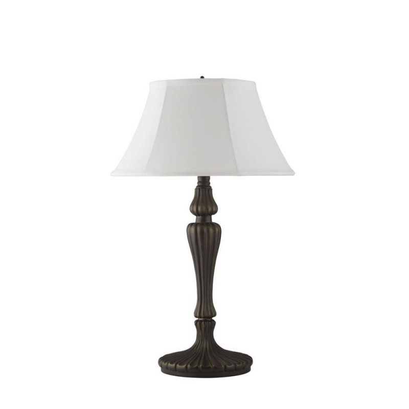 Searchlight-46091WH - Emily - Bronze & Black 2 Light Table Lamp with White Linen Shade