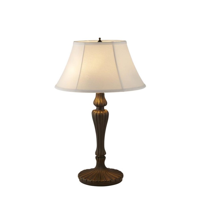 Searchlight-46091WH - Emily - Bronze & Black 2 Light Table Lamp with White Linen Shade