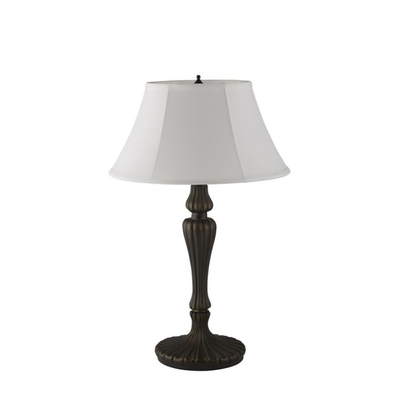 Searchlight-46091WH - Emily - Bronze & Black 2 Light Table Lamp with White Linen Shade