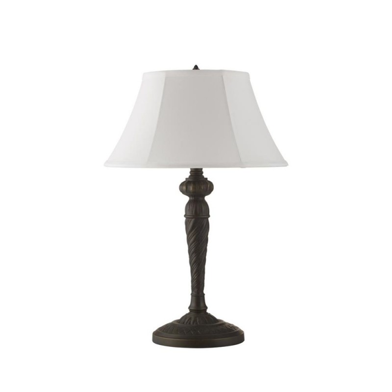 Searchlight-46092WH - Amy - Bronze & Black 2 Light Table Lamp with White Linen Shade