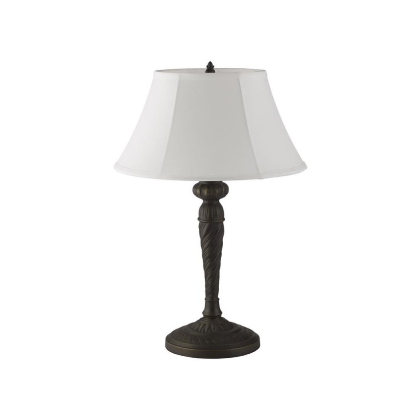 Searchlight-46092WH - Amy - Bronze & Black 2 Light Table Lamp with White Linen Shade