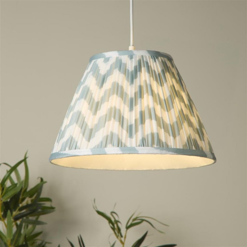 Searchlight-46103 - Flynn - Shade Only - 30 cm Green & Beige Shade