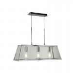 Voyager - Polished Chrome & Glass 3 Light over Island Fitting Voyager - Polished Chrome & Glass 3 Light over Island Fitting