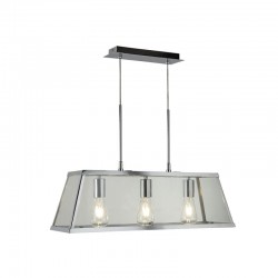 Voyager - Polished Chrome & Glass 3 Light over Island Fitting