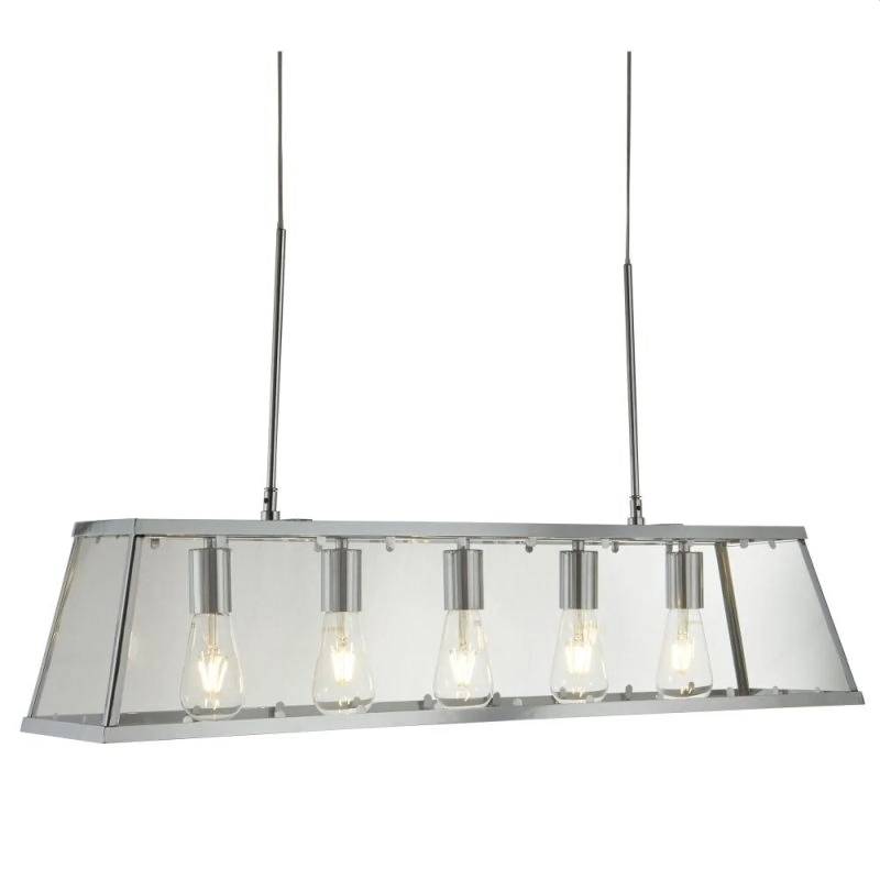 Searchlight-4614-5CC - Voyager - Polished Chrome & Glass 5 Light over Island Fitting