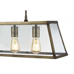 Voyager - Antique Brass & Glass 5 Light over Island Fitting Voyager - Antique Brass & Glass 5 Light over Island Fitting