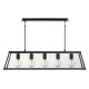 Kitchen Lights - Voyager - Matt Black & Glass 5 Light over Island Fitting Searchlight-4614-5BK - Voyager - Matt Black & Glass 5 Light over Island Fitting