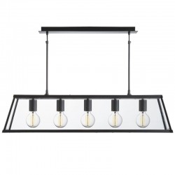 Voyager - Matt Black & Glass 5 Light over Island Fitting Voyager - Matt Black & Glass 5 Light over Island Fitting