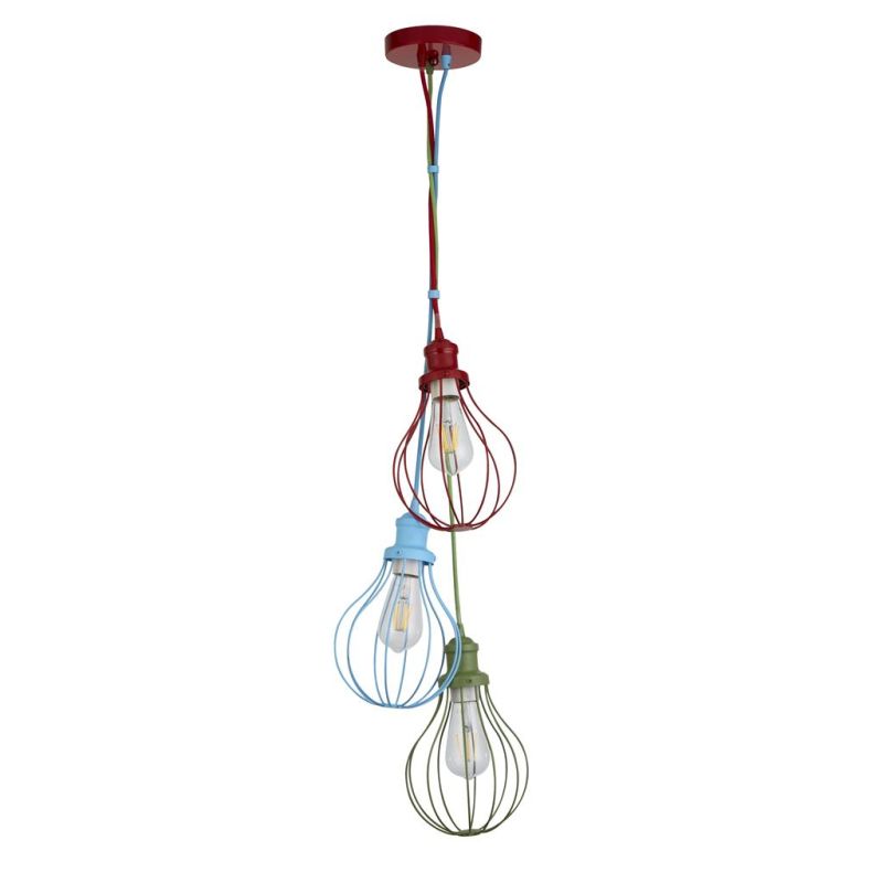 Ceiling Lights - Novelty - Red, Blue, Green 3 Light Kids Cluster Searchlight-4683-3 - Novelty - Red, Blue, Green 3 Light Kids Cluster