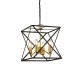 Ceiling Lights - Hexa - Black & Gold 4 Light Cage Pendant Searchlight-4784-4BK - Hexa - Black & Gold 4 Light Cage Pendant