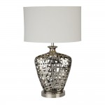 Network - Decorative Chrome Table Lamp with White Shade