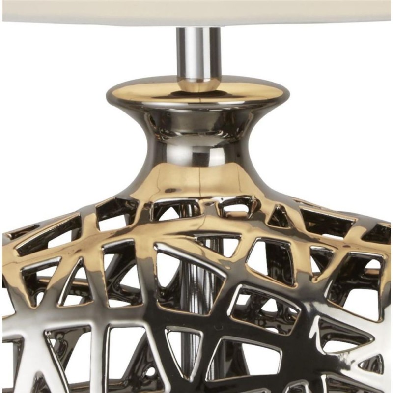 Searchlight-4852CC - Network - Decorative Chrome Table Lamp with White Shade