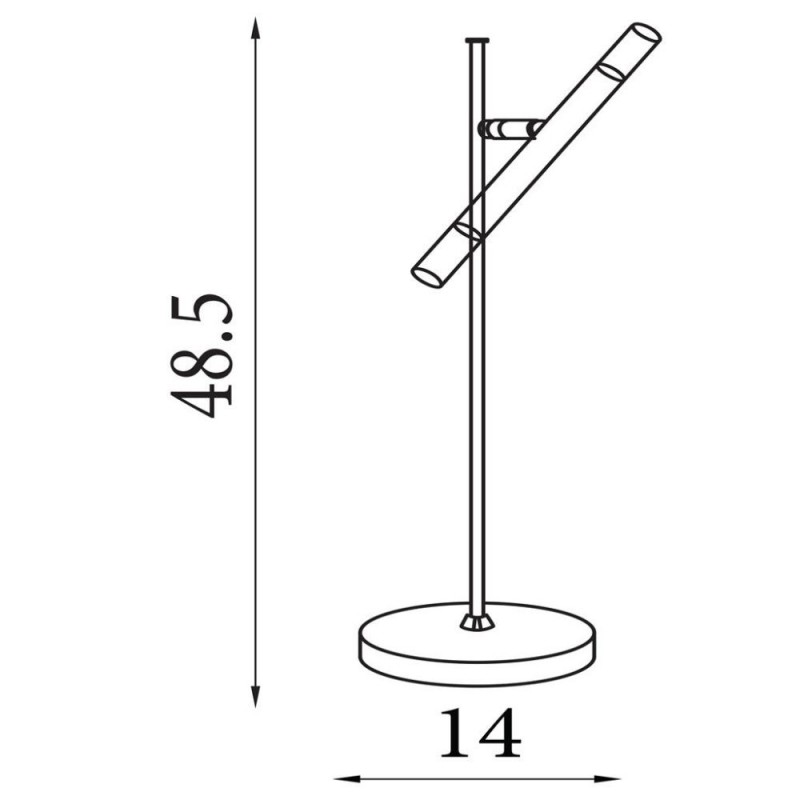 Searchlight-4867BK - Wands - Matt Black LED 2 Light Table Lamp