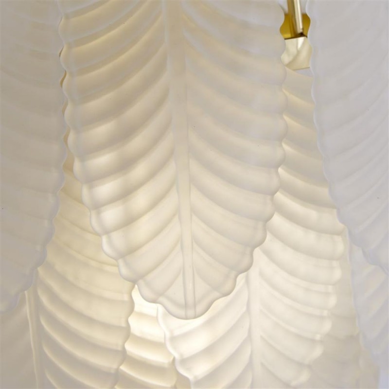 Searchlight-48910-1SB - Feather - Satin Brass Wall Lamp with Frosted Feather Glass