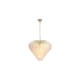 Searchlight-48970-10SB - Feather - Satin Brass 10 Light Pendant with Frosted Feather Glass