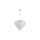 Searchlight-48970-10SB - Feather - Satin Brass 10 Light Pendant with Frosted Feather Glass