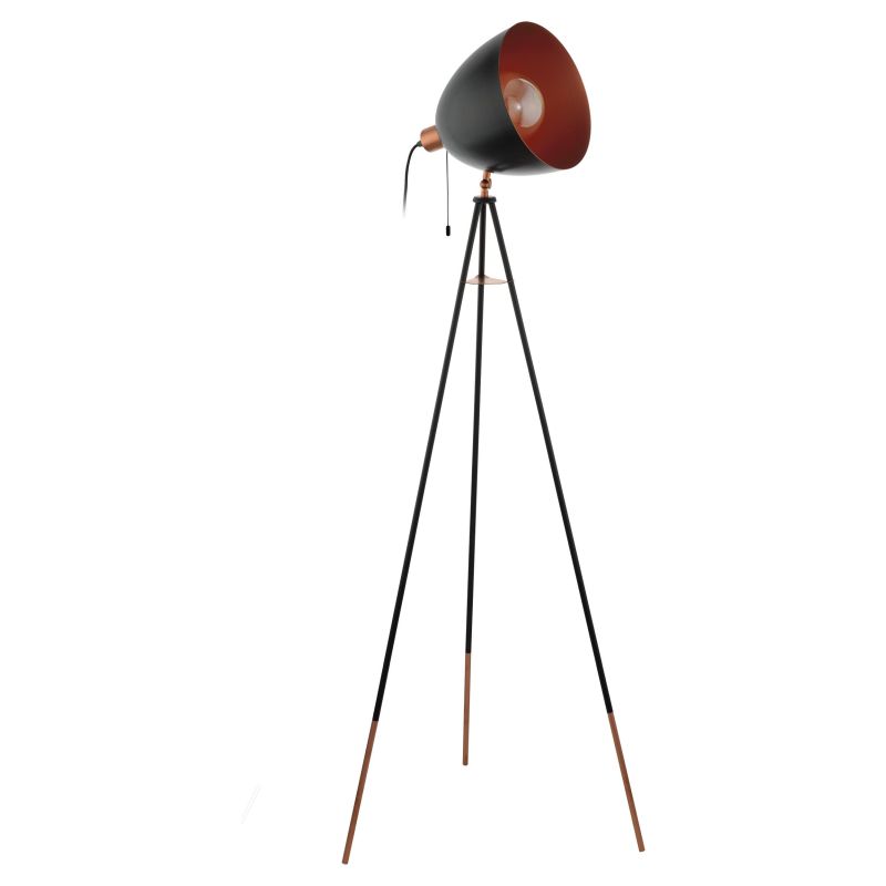 Eglo-49386 - Chester - Black & Copper Tripod Floor Lamp