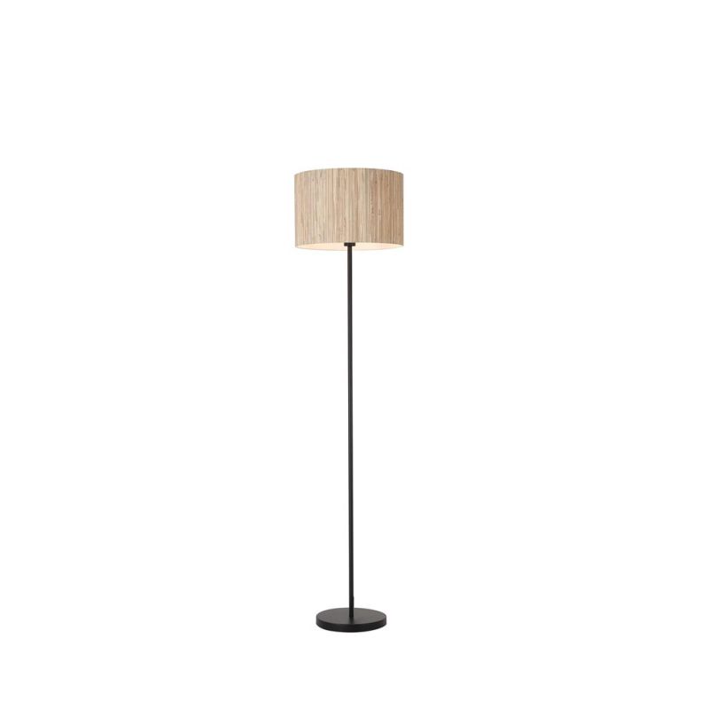 Searchlight-49713BK - Meadow - Black Floor Lamp with Natural Grass Shade