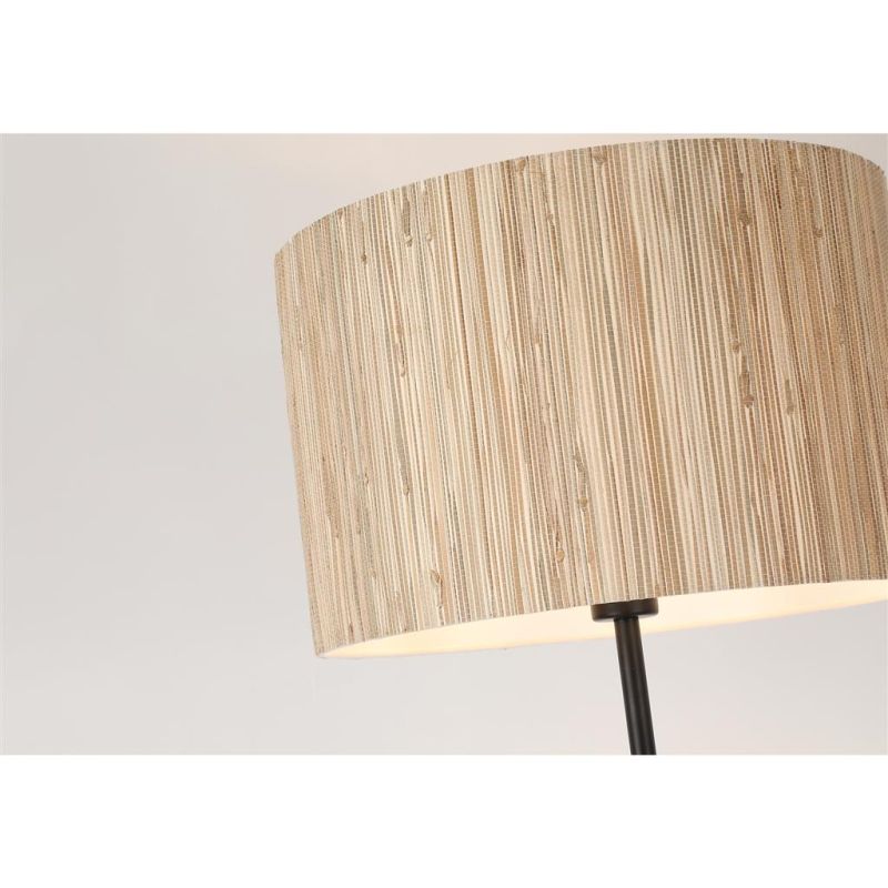 Searchlight-49713BK - Meadow - Black Floor Lamp with Natural Grass Shade