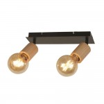 Spinny - Wood & Black 2 Spotlights