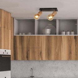 Spinny - Wood & Black 2 Spotlights