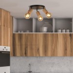 Spinny - Wood & Black 3 Spotlights