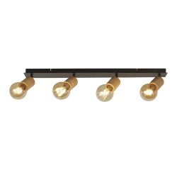 Spinny - Wood & Black 4 Spotlights