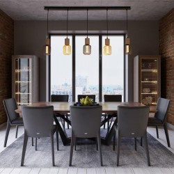 Spinny - Wood & Black 5 Light over Island Fitting Spinny - Wood & Black 5 Light over Island Fitting