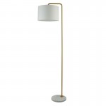 Gallow - Antique Gold & White Marble Floor Lamp with White Shade Gallow - Antique Gold & White Marble Floor Lamp with White Shade