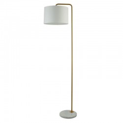 Gallow - Antique Gold & White Marble Floor Lamp with White Shade Gallow - Antique Gold & White Marble Floor Lamp with White Shade