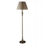 Flemish - Mink Shade & Antique Brass Floor Lamp Flemish - Mink Shade & Antique Brass Floor Lamp