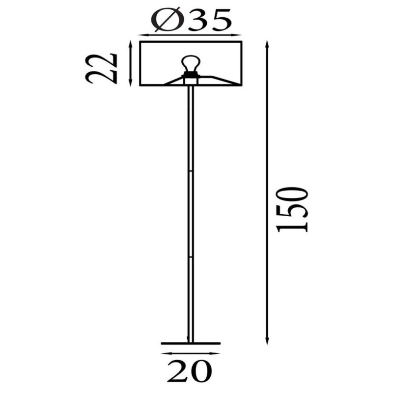 Searchlight-50502LT - Chelsea - Latte Floor Lamp with White Plush Shade