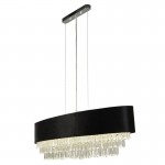 Glamour - Black Velvet 8 Light over Island Fitting with Crystal Glamour - Black Velvet 8 Light over Island Fitting with Crystal
