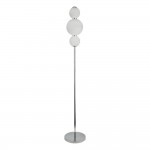 Snowball - Chrome LED Floor Lamp with White Glass
