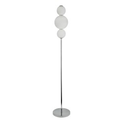 Snowball - Chrome LED Floor Lamp with White Glass