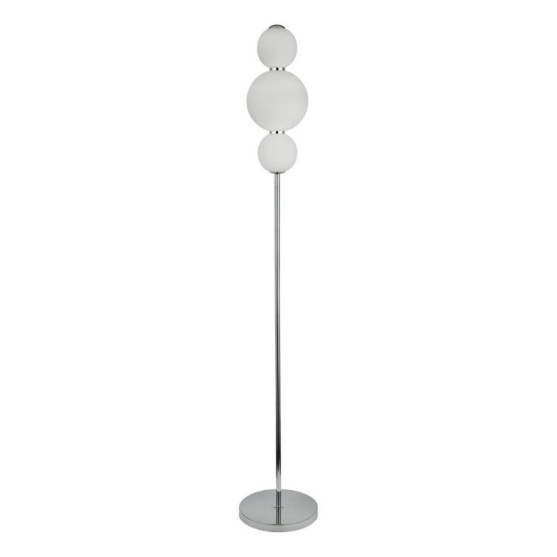 Searchlight-51021-3CC - Snowball - Chrome LED Floor Lamp with White Glass