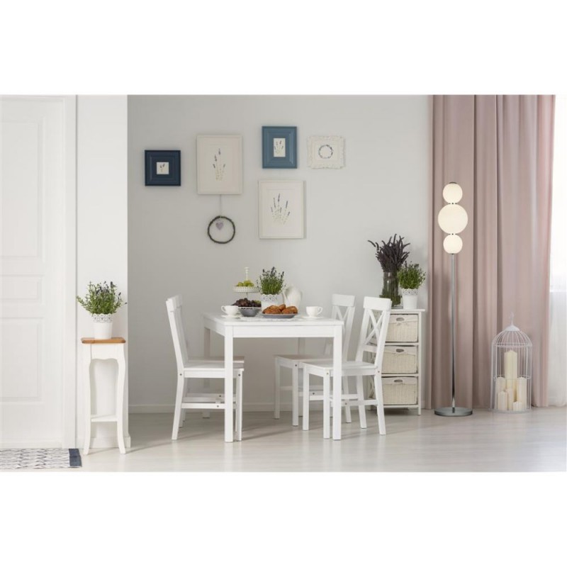 Searchlight-51021-3CC - Snowball - Chrome LED Floor Lamp with White Glass