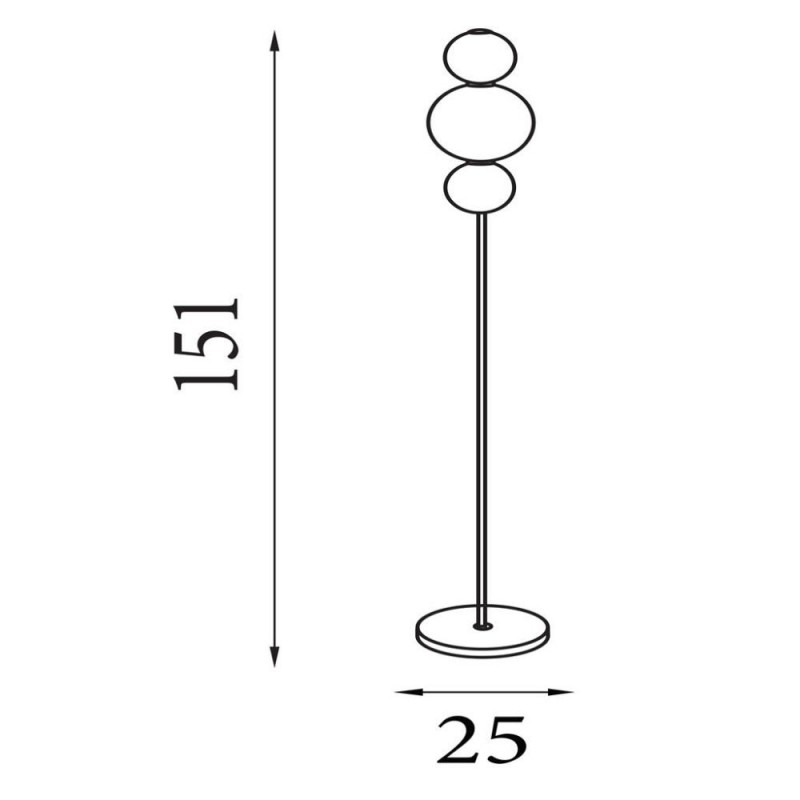 Searchlight-51021-3CC - Snowball - Chrome LED Floor Lamp with White Glass