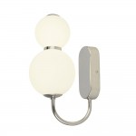 Snowball - Chrome LED Wall Lamp with White Glass