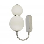 Snowball - Chrome LED Wall Lamp with White Glass