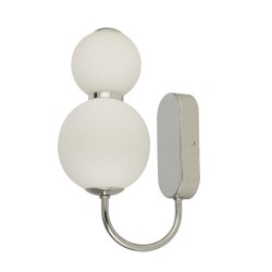 Snowball - Chrome LED Wall Lamp with White Glass