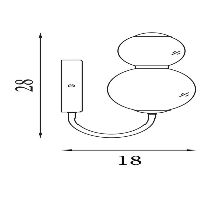 Searchlight-51022-2CC - Snowball - Chrome LED Wall Lamp with White Glass