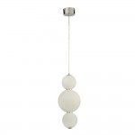 Snowball - Chrome LED Pendant with White Glass