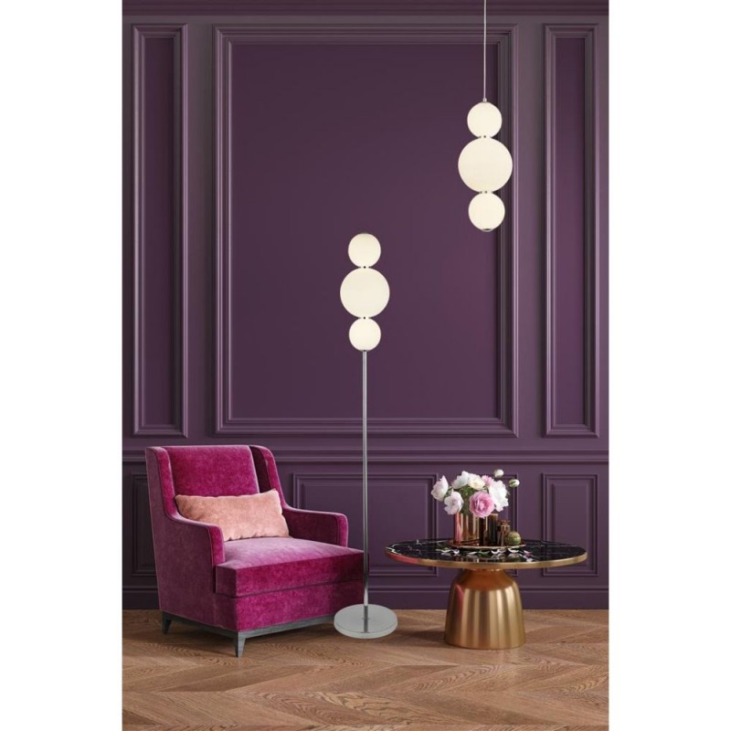 Searchlight-51022-3CC - Snowball - Chrome LED Pendant with White Glass