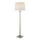 Searchlight-5142SS - Pedestal - Clear Glass & Satin Silver with White Shade Floor Lamp